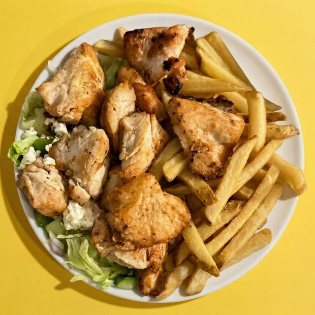 Chicken Souvlaki Platter.