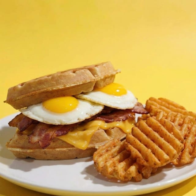 Breakfast Waffle Sandwich.