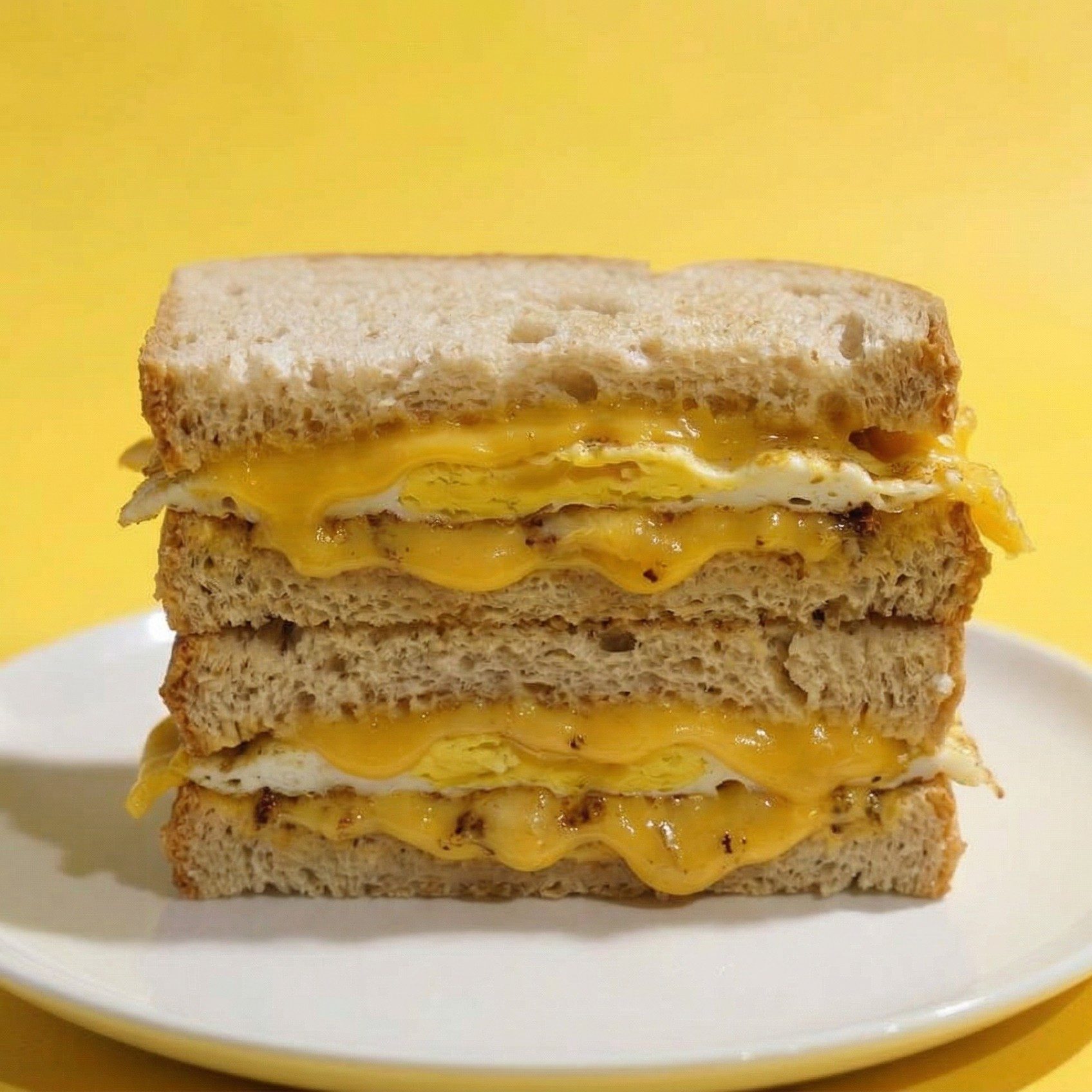 Double Egg with Cheese on Roll Breakfast.